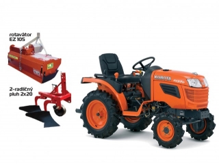 KUBOTA B1121 SET - traktor + rotavátor + pluh